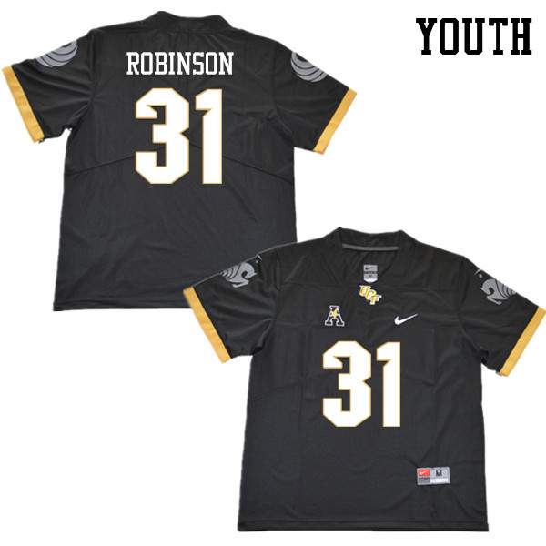 Youth #31 Aaron Robinson UCF Knights College Football Jerseys Sale-Black - Click Image to Close